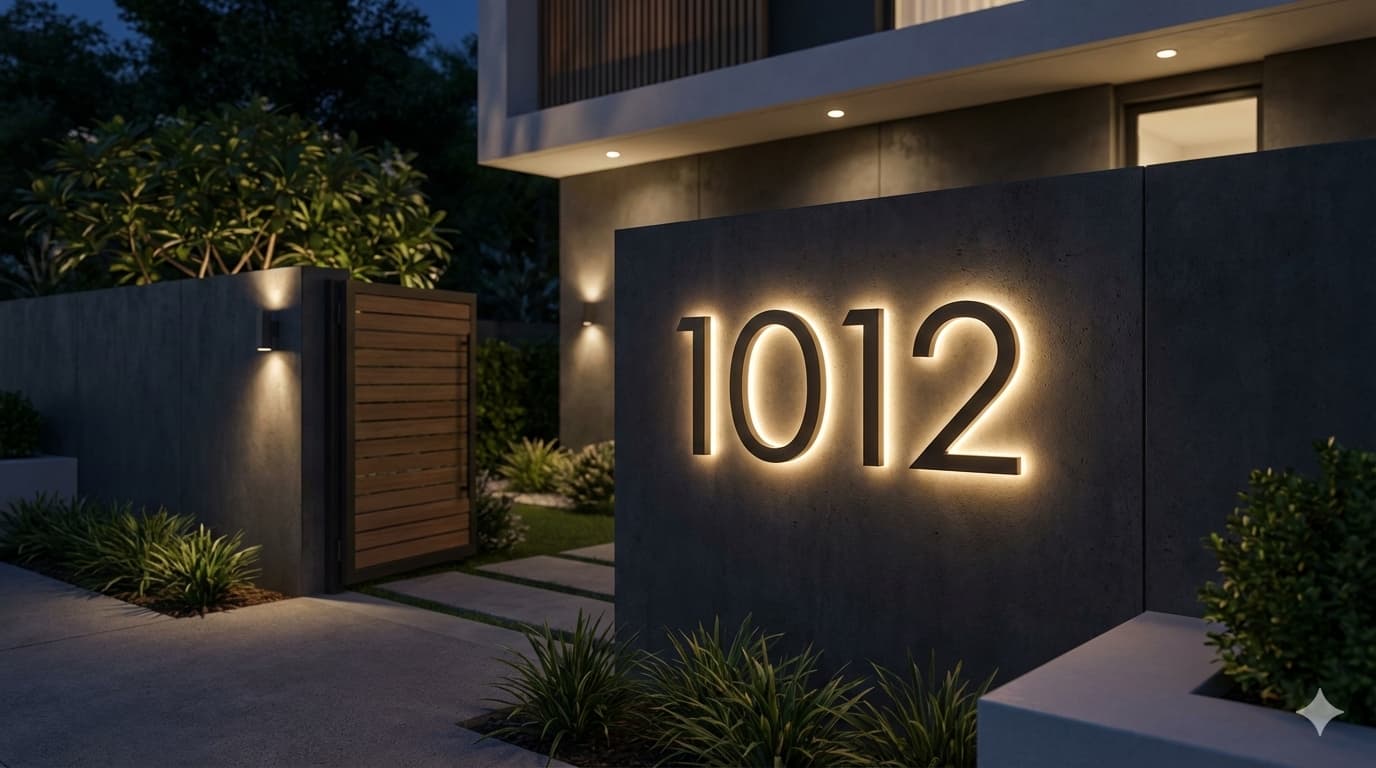 Fitas Led ao redor do numero da casa